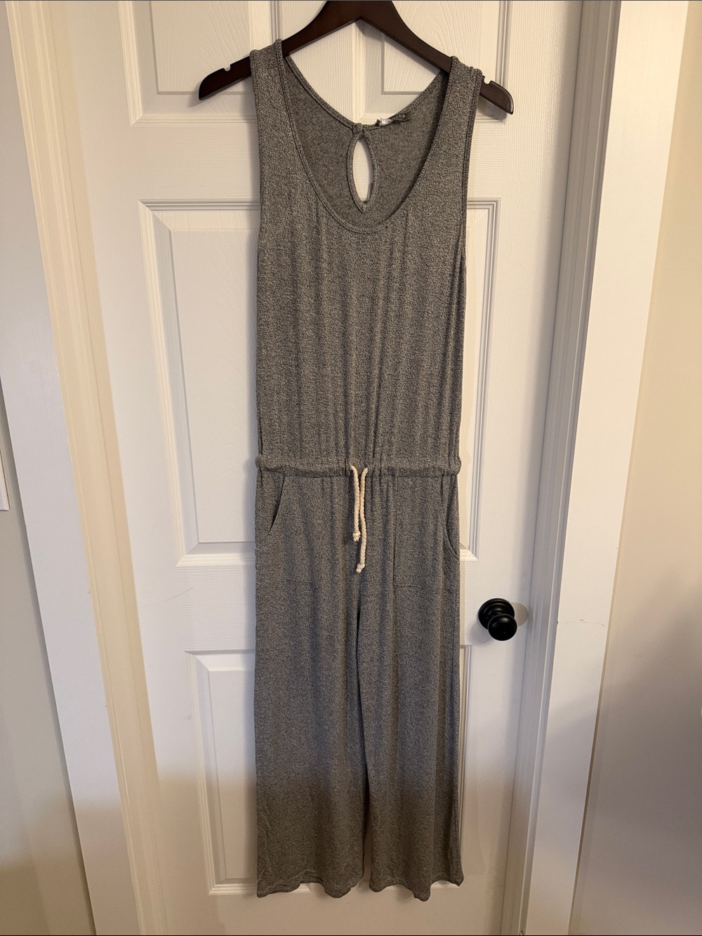 Pistache Sleeveless Gray Knit Jumpsuit